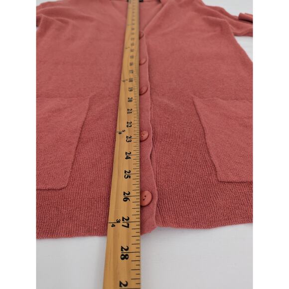 Eileen Fisher Womens Organic Linen Blend Cardigan Sweater Size MP Coral Relaxed - Picture 8 of 8
